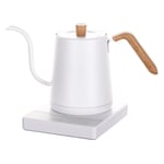 Bouilloire électrique théière à café acier inoxydable grain de bois blanc 800ml 1200 W