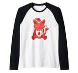 Funny Chocolate for Colorful Chocolate Cat With Hot Cocoa Raglan Baseball Tee