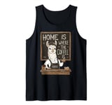 Home Is Where The Coffee Is Funny Caffeine Llama Barista Tank Top