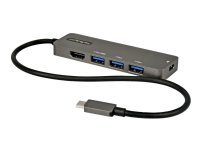 StarTech.com USB C Multiportadapter - USB-C till HDMI 2.0b 4K 60Hz (HDR10), 100W strömförsörjning Pass-Through, USB 3.0 hubb med 4 portar - USB Type-C mini-dockningsstation - 30 cm (12) lång ansluten kabel - Dockningsstation - USB-C - HDMI
