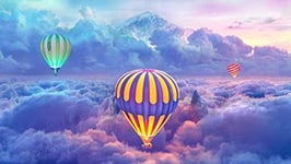 Jiedoud Jigsaw Wooden Adult 500 Piece Puzzle Hot Air Balloon On Cloud Diy Kit Puzzle Modern Home Decor Boys Girls Unique Gift Stress Reliever