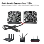 Wired Router Cooler 5V USB Router Dual Cooling Fan for Tengda ASUS RT-AC68U AV15