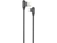 USB-kabel Maxximus KABEL MX CORNER FAST CHARGE TYPE-C 2.4A / 1m, SVART, VINKEL