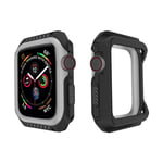 Apple Watch Series 4 44mm mjukt silikonplast skydds skal till klocka - Svart/ Grå