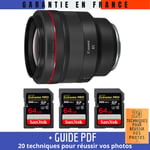 Canon RF 85mm f/1,2L USM + 3 SanDisk 64GB UHS-II 300 MB/s + Guide PDF '20 TECHNIQUES POUR RÉUSSIR VOS PHOTOS