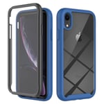 IPhone XR deksel med en skjermbeskytter - Blå