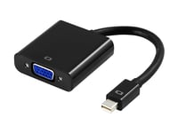 Deltaco - Videokort - Mini Displayport (Hane) Till 15 Pin Vga (Hona) - 20 Cm - Aktiv, Stöd För 1920 X 1080 Vid 60 Hz - Svart