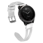 YOOSIDE for Fenix 5S/Fenix 6S Leather Watch Strap, 20mm QuickFit Metal Stainless Steel Hybrid Genuine Leather Watch Band Strap for Garmin Fenix 5S Plus, Fenix 6S Pro/Sapphire (White)