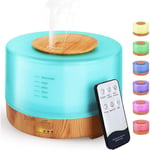 Ahlsen Diffuseur d'Huile Essentiel 500ml Enceinte Bluetooth, Humidificateur d'air Ultrasonique Silencieux Brume Fraîche Arôme Parfum Electrique 7