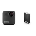 GoPro Max - Waterproof 360 Digital Action Camera with Unbreakable Stabilisation, Touch Screen and Voice Control - Live HD Streaming, Black & Rechargeable Enduro Battery - Official Accessory