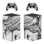 Xbox Series X Black White Marble Washout Skin, Decal, Vinyl, Sticker, Faceplate - Console and 2 Controllers - Protective Cover New SERIES X