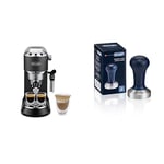 De'Longhi Dedica Style, Machine expresso pour préparer des boissons café et lactées, EC685BK, 1L Noir & DLSC058-Tasseur de café en acier inoxydable