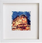 L Lumartos White Square Picture Frame - Home Décor - Wall Art - Hanging Photo Frames – Print of London Les Misérables Framed Art Print with Contemporary White Frame 23x23cm 104