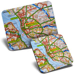 Mouse Mat & Coaster Set - Liverpool City Merseyside England UK GB Map 23.5 x 19.6 cm & 9 x 9 cm for Computer & Laptop, Office, Gift, Non-slip Base #45585