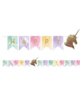 Happy Birthday Banner 167 cm - Golden Unicorn
