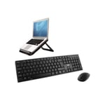 - Ensemble TNB FELLOWES clavier-souris sans fil Classy + Support pour ordinateur portable Noir