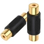 1STec 2 x Gold Plated RCA Phono Female Socket Cable Coupler Joiners for Converting or Changing the Gender of Male Ended Stereo Audio Composite or Component Video AV Leads (2 x Adapters, Female)