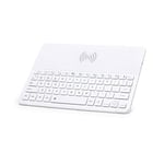 eBuyGB Wireless Bluetooth Keyboard Qi Phone Charger Tablet Holder for Android Apple iOS - Phone Holder and USB Cable Included
