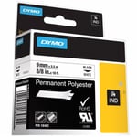 Dymo Tape Rhino 9 mm x 5,5 m Permanent polyestertejp svart / vit
