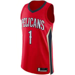 BFDEZ Maillot de basketball sans manches Zion Custom Williamson Red – Jersey Orleans brodé Pelicans # 1 Player Jersey Statement Edition-XL