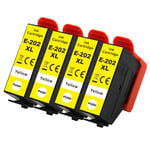 4 Yellow XL Printer Ink Cartridges for Epson Expression Photo XP-6000 & XP-6100