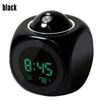 Projection Alarm Clock Lcd Display Voice Talking Black