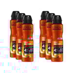 L'Oréal Men Expert Déodorant en spray efficace pour homme Idéal à haute température jusqu'à 45 °C Protection contre la chaleur 6 x 150 ml