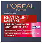 L'Oréal Paris Revitalift Laser X3 Soin de nuit triple action anti-âge avec pro-retinol + acide hyaluronique + vitamine C