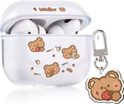 Cartoon Case Compatible for Airpod Pro 2Nd Generation, Cute Brown Bear Airpods P