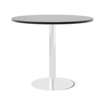 Cafébord Runt, Storlek Ø90 cm, Bordsskiva Svart, Stativ Polerat stål