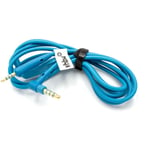 Vhbw - Câble audio aux compatible avec Bose QuietComfort 25, 35 ii, 35 casque - Avec prise jack 3,5 mm, microphone, bouton de réponse d'appel, bleu