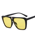 SXRAI Fashion Square Oversize Plastic Sunglasses Mirror Big Frame Red Lens Sun Glasses,C3