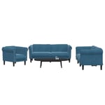 3 personers sofa velour blå