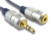 Deluxe 10m 3.5mm Jack Headphone Extension Cable M-F Gold Screened 3.5