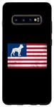Coque pour Galaxy S10+ Boston Terrier Dog 4 juillet Drapeau américain patriotique