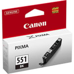 Canon Bläckpatron, PIXMA CLI-551 BK, 6508B001, ChromaLife100+, svart, singelförpackning
