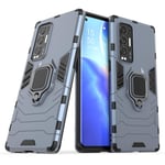 TenDll Case for Oppo Find X3 Neo,TPU&PC Hybrid Armor Case Removable 2 in 1 Rugged Double Case,Built-in Kickstand, Cover for Oppo Find X3 Neo -Darkblue