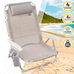 Aktive Beach Multi Position Aluminum Folding Chair Beige