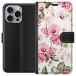 Apple iPhone 16 Pro Max Plånboksfodral Rosa blommor