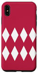 Coque pour iPhone XS Max Couleur de l'année 2023 VIVA MAGENTA motif arlequin blanc
