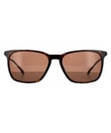 Hugo Boss Rectangle Mens Havana Brown Sunglasses 90041091 - One Size