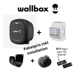 Paketpris 4 Wallbox Pulsar Max 22kW laddbox + Power Boost dynamisk lastbalansering + hållare x 2 inkl installation: 7 METER / Installation utan grön teknik / VIT