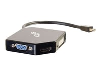 C2G Mini DisplayPort to HDMI, VGA, or DVI Adapter Converter - Convertisseur vidéo - DVI, HDMI, VGA - DVI, HDMI, VGA - noir