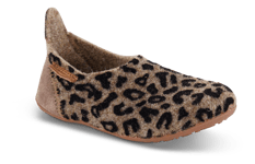 Bisgaard Tøfler Leopard  - Str. 32 - Ull/gummi/wool