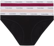 Calvin Klein Women's 3 Pack Bikini (Low-Rise) 000QD5207E Panties, Multicolour (Purple Potion/Subdued/Black), XL