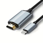 Lightning till HDMI-adapterkabel, HDMI-kabel för iPhone till TV Kompatibel med iPhone & YouTube till TV-utgång med 1080P HD-skärm 13.2FT, Grå