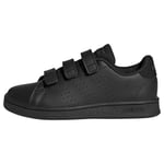 adidas Advantage Court Lifestyle Hook-and-Loop Shoes Sneaker, Core Black/Grey Six, Numeric_32 EU