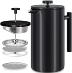 KICHLY Cafetiere 8 Cup Stainless Steel French Press Coffee Maker, Coffee Press