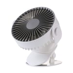 brandless Multifunctional 360 degree rotating mute car clip small fan creative handheld student USB charging fan white