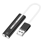 Kurphy Portable Size USB Type A To 3.5mm Stereo Jack Headset Audio Adapter Cable External Sound Card for Mobile Phones
